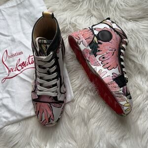 NWT •Christian Louboutin Louis Flat High 'Floral' Size: 41